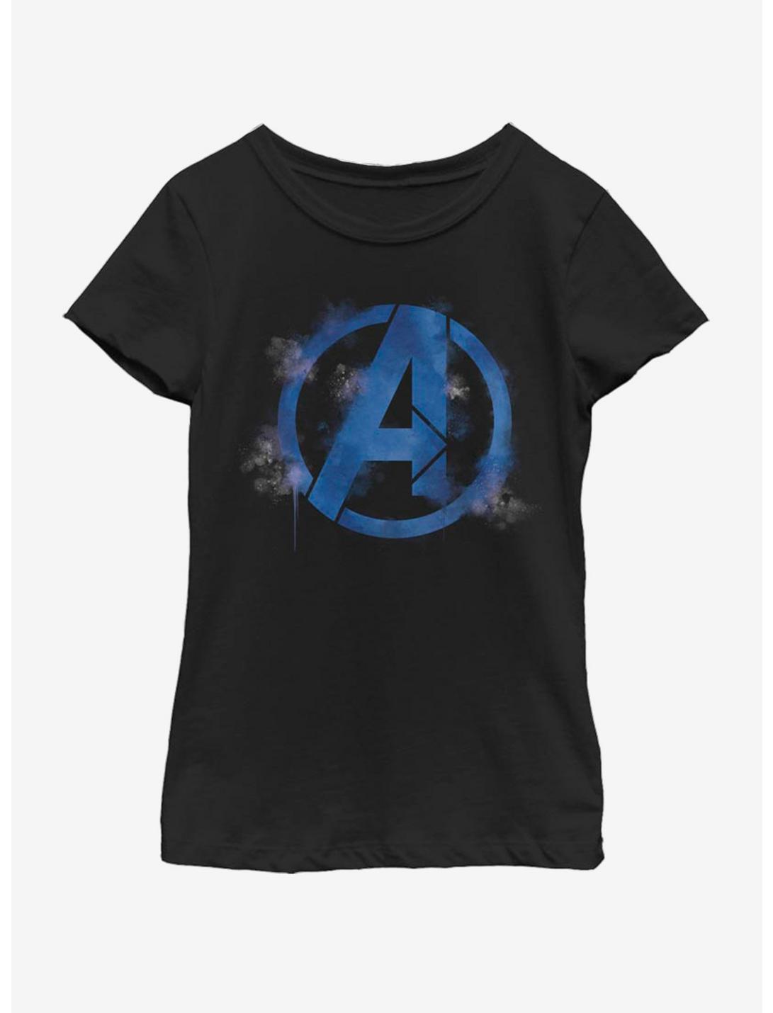 Marvel Avengers: Endgame Avengers Spray Logo Youth Girls T-Shirt, BLACK, hi-res