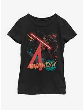Star Wars Vader 4th Bday Youth Girls T-Shirt, , hi-res