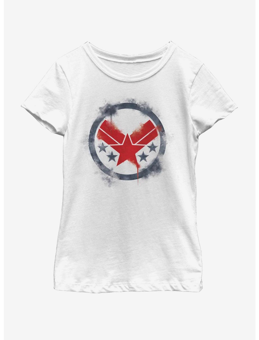 Marvel Avengers: Endgame War Machine Spray Logo Youth Girls T-Shirt, WHITE, hi-res