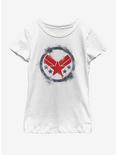 Marvel Avengers: Endgame War Machine Spray Logo Youth Girls T-Shirt, WHITE, hi-res