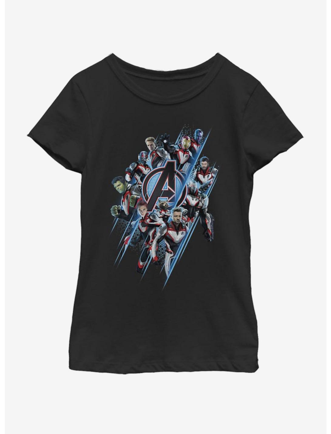 Marvel Avengers: Endgame Avengers Suit Up Youth Girls T-Shirt, BLACK, hi-res