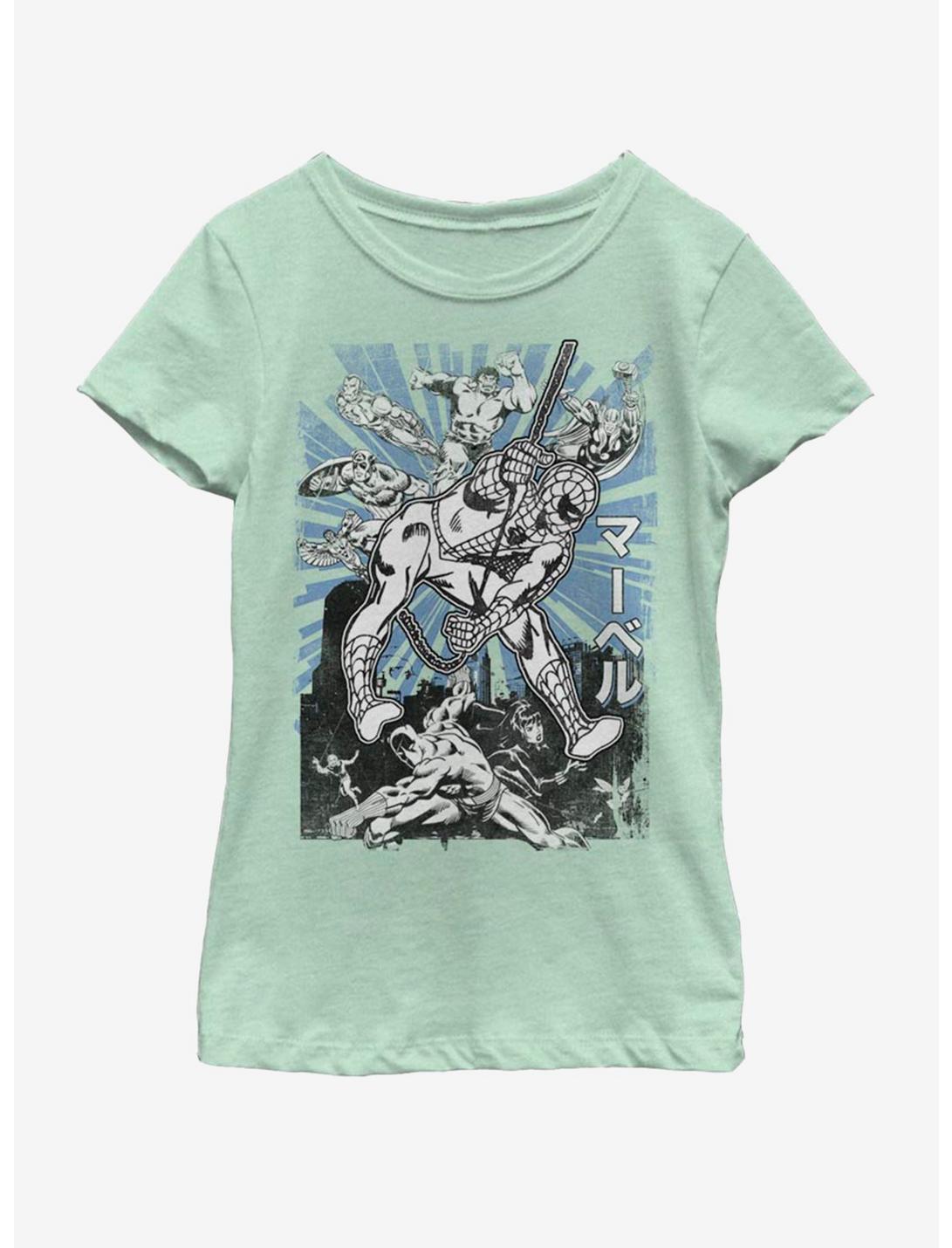 Marvel The Avengers Fight Youth Girls T-Shirt, MINT, hi-res