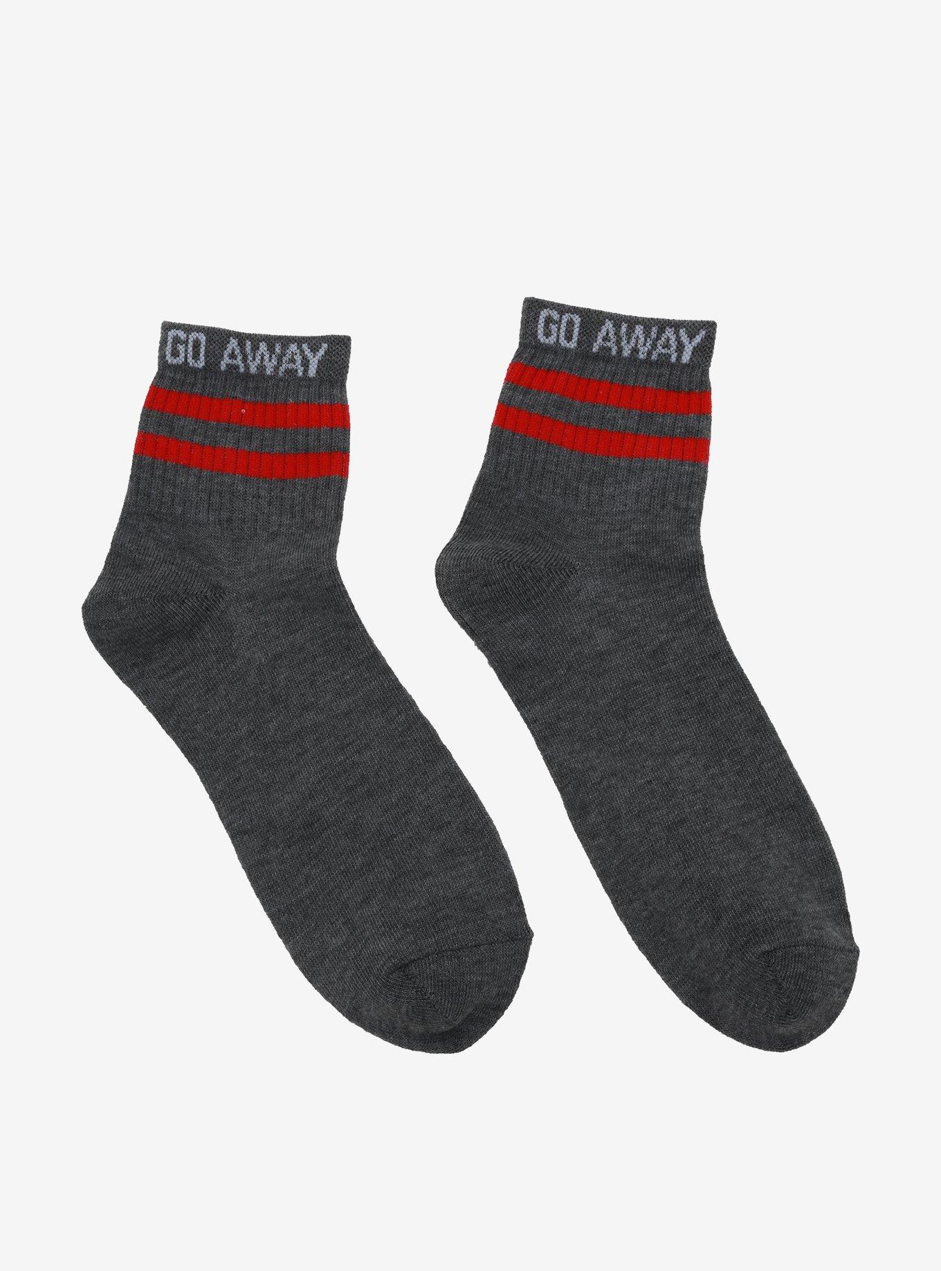 Go Away Grey & Red Ankle Socks, , hi-res