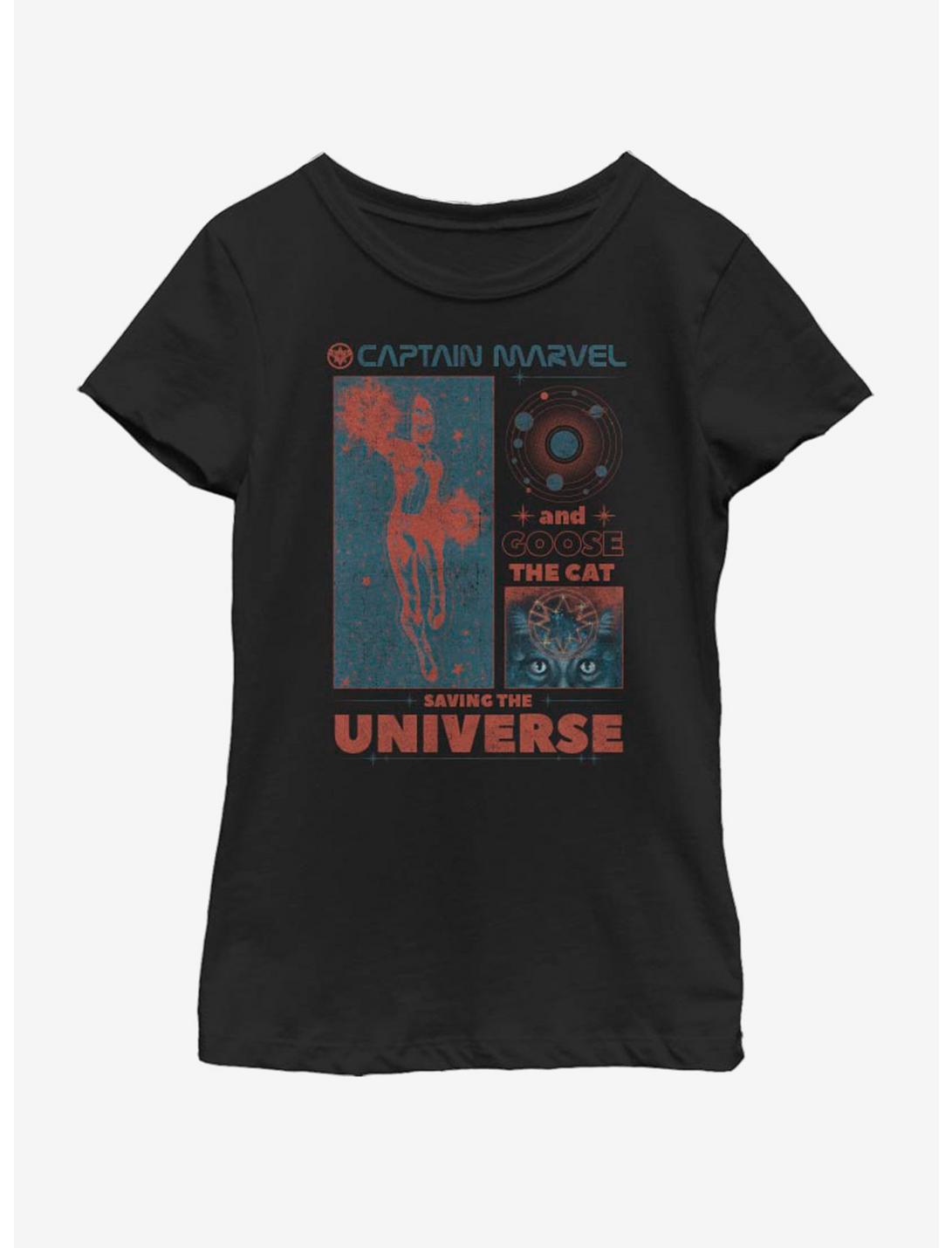 Marvel Avengers: Endgame Goose and Captain Collage Youth Girls T-Shirt, BLACK, hi-res