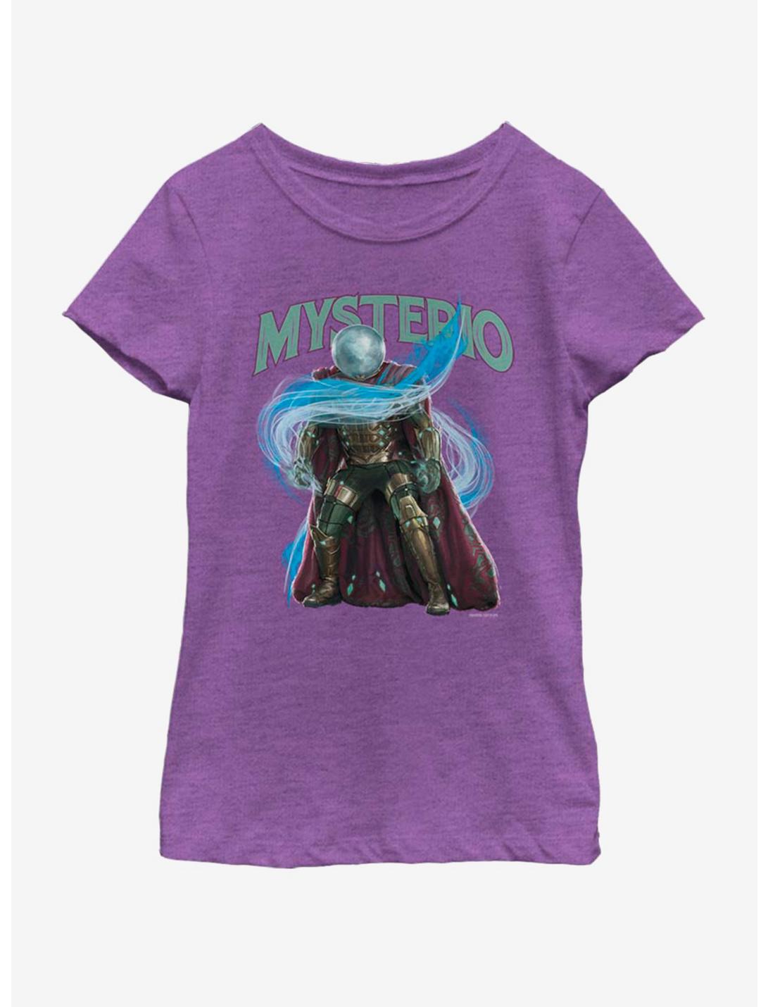 Marvel Spiderman: Far From Home Mysterio Stance Youth Girls T-Shirt, PURPLE BERRY, hi-res