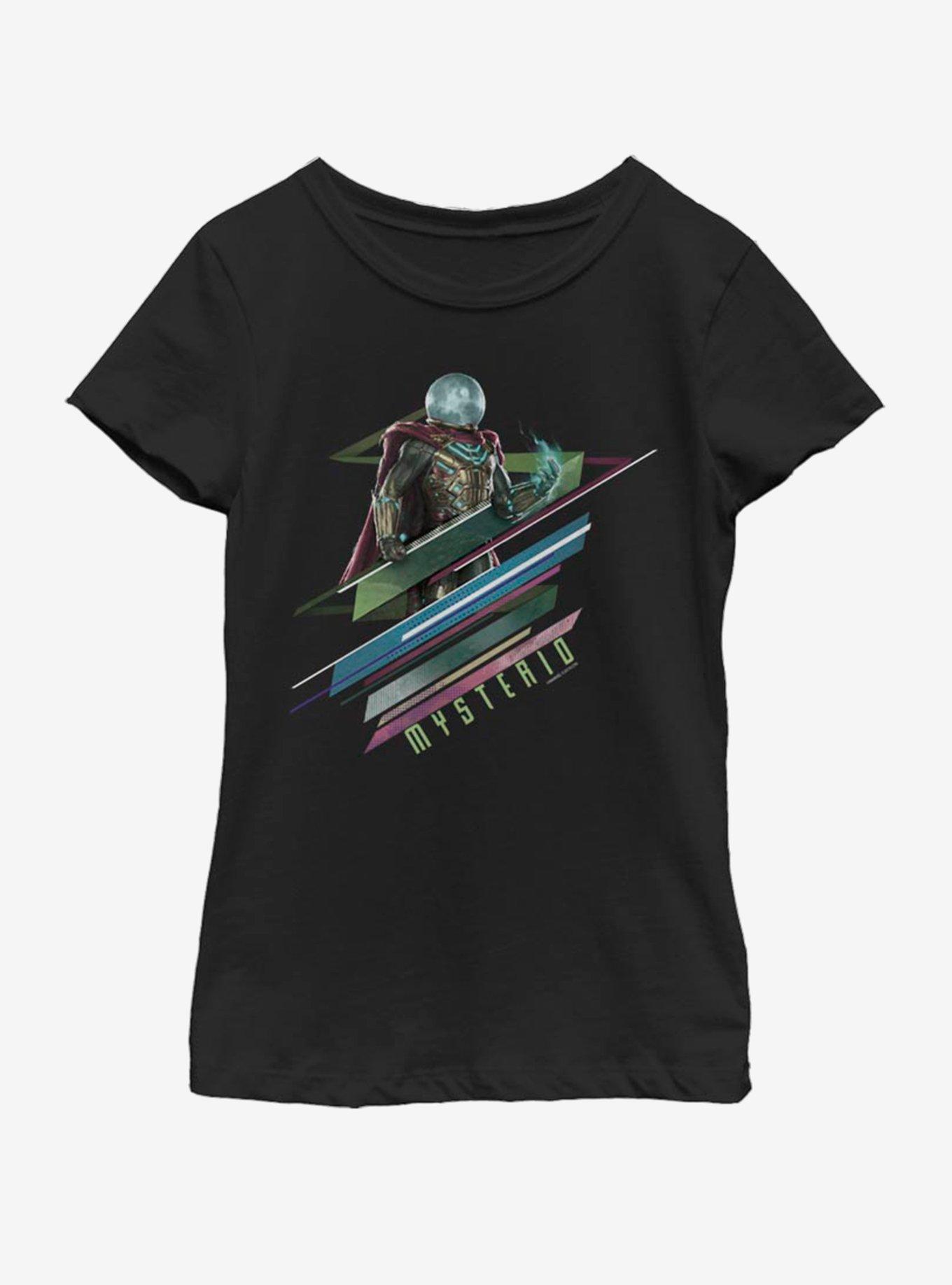 Marvel Spiderman Far From Home Mysterio Magic Ribbons Youth Girls T-Shirt, BLACK, hi-res
