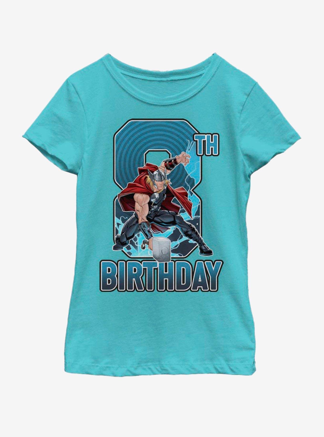 Marvel Thor 8th Bday Youth Girls T-Shirt, TAHI BLUE, hi-res