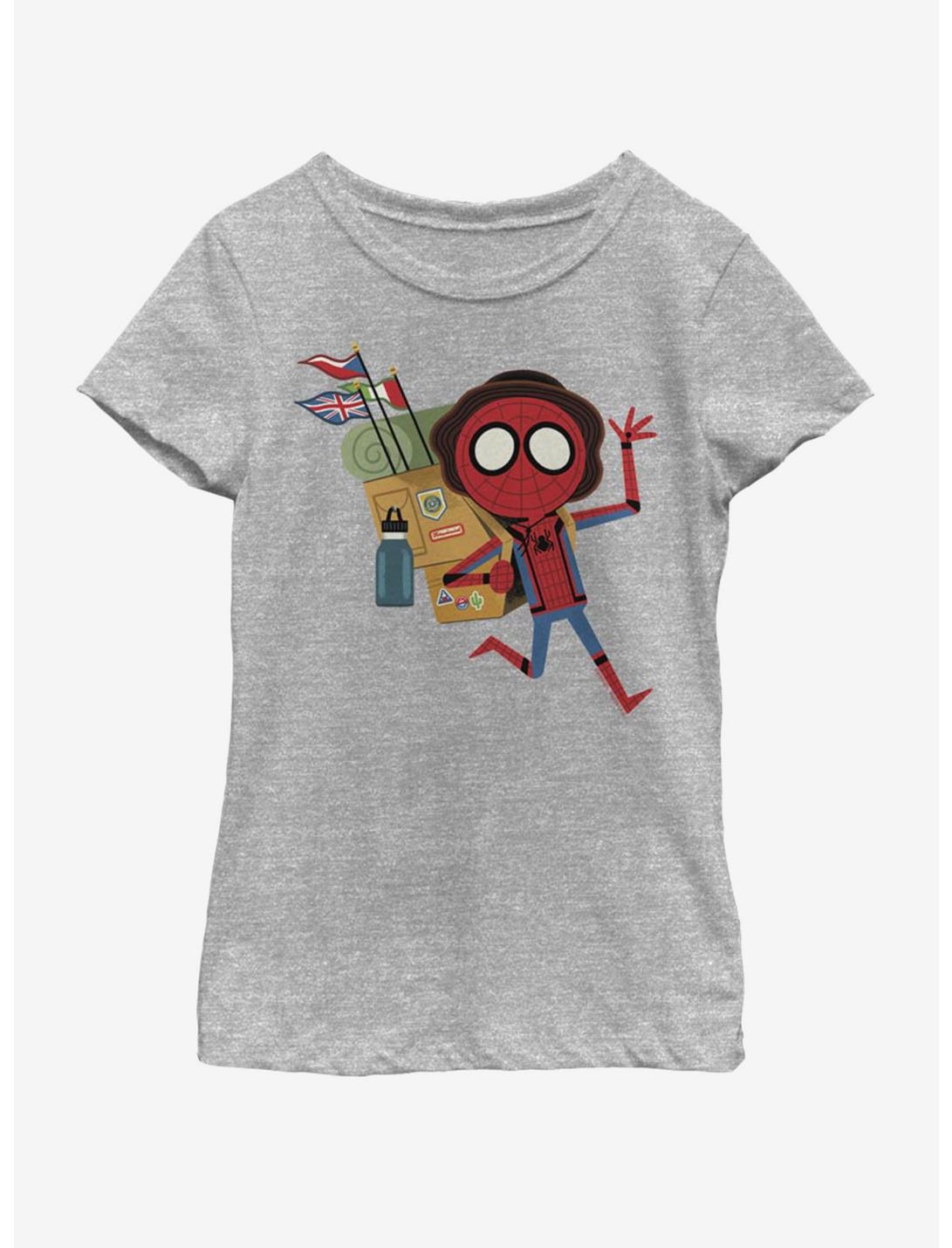 Marvel Spiderman Far From Home Spidey Abroad Youth Girls T-Shirt, ATH HTR, hi-res
