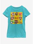 Nintendo Unit Square Youth Girls T-Shirt, TAHI BLUE, hi-res