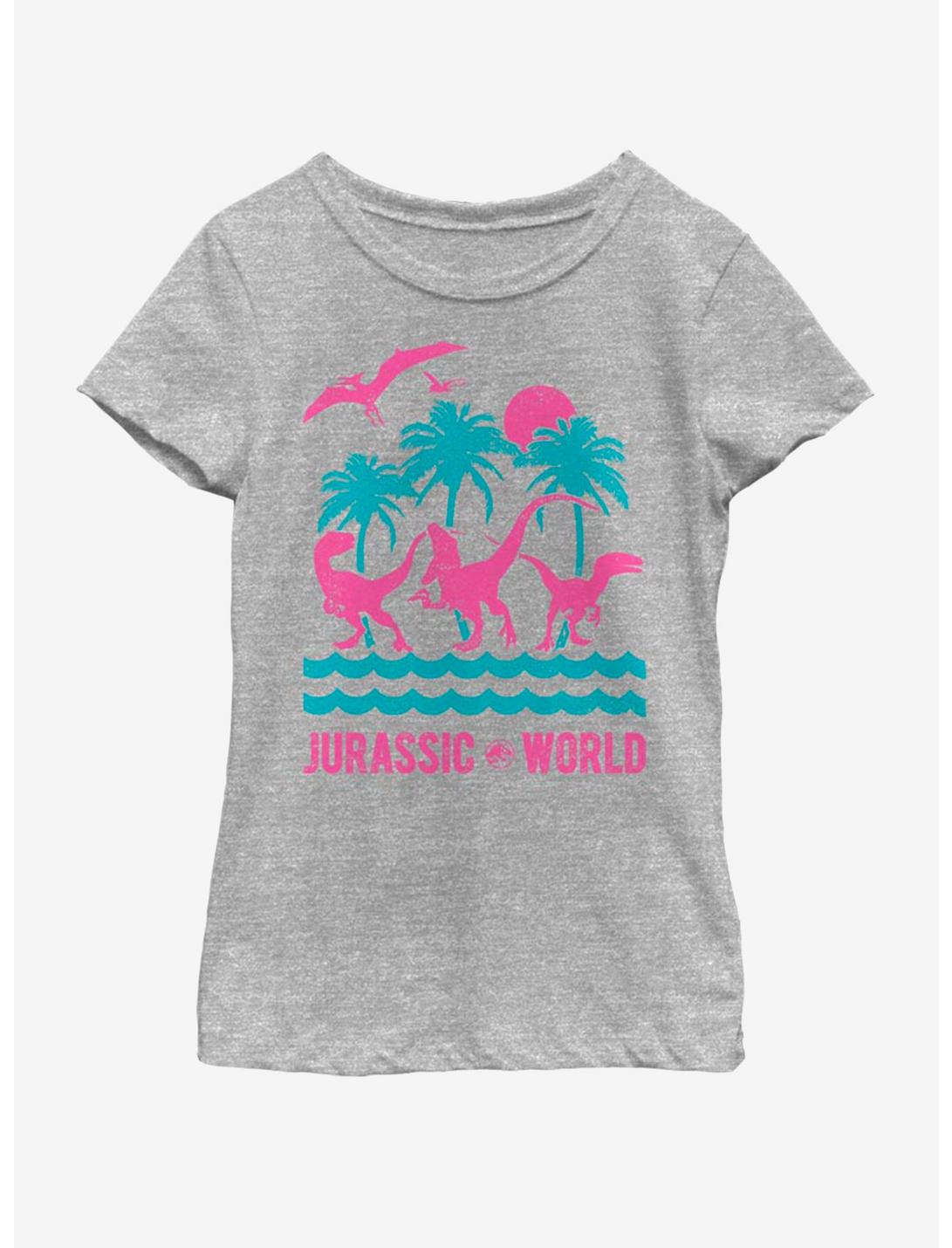Jurassic World Tropical Island Youth Girls T-Shirt, ATH HTR, hi-res