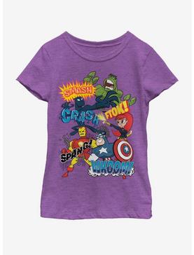 Marvel Sound Effects Retro Youth Girls T-Shirt, , hi-res