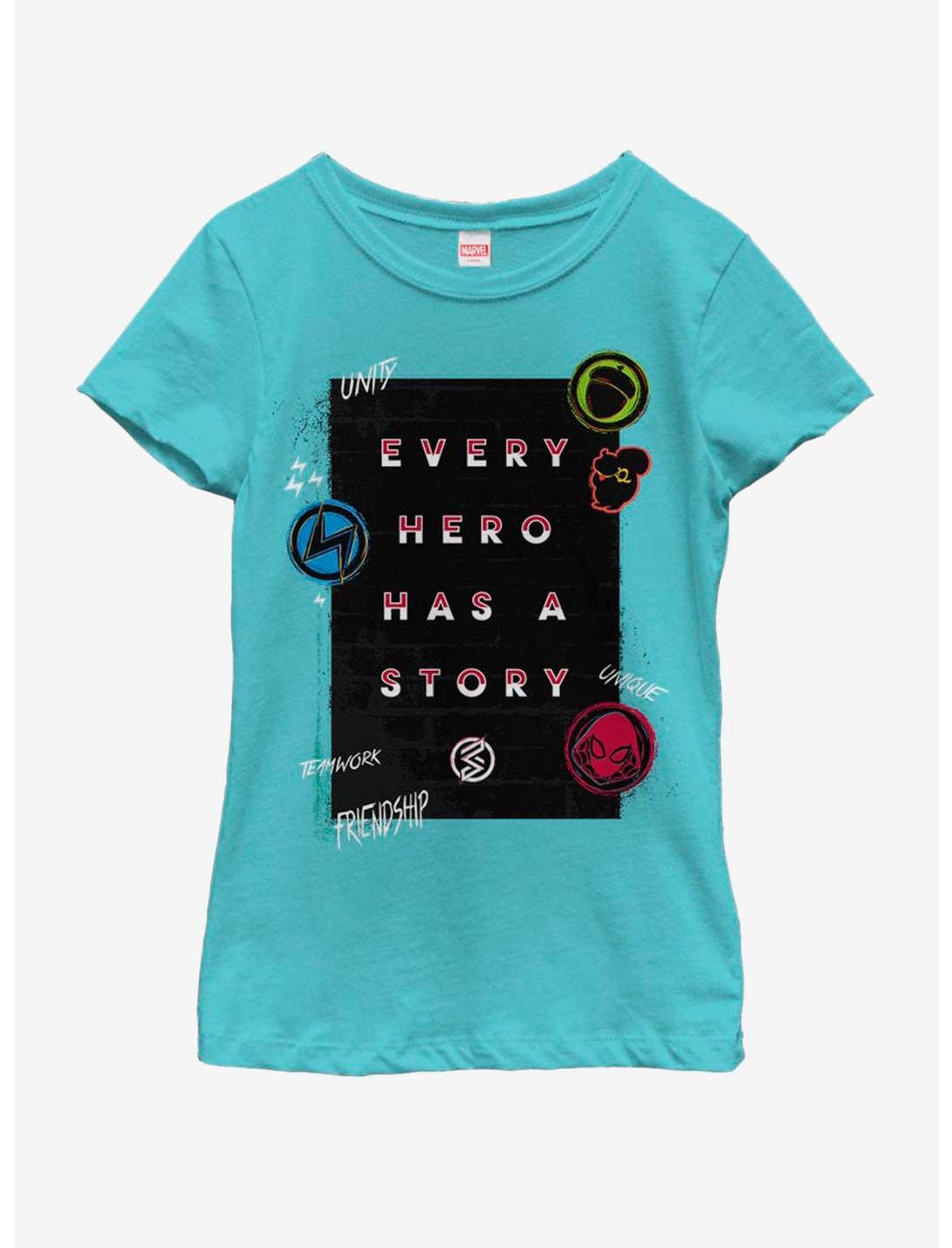 Marvel Hero Story Youth Girls T-Shirt, TAHI BLUE, hi-res