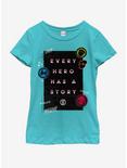 Marvel Hero Story Youth Girls T-Shirt, TAHI BLUE, hi-res