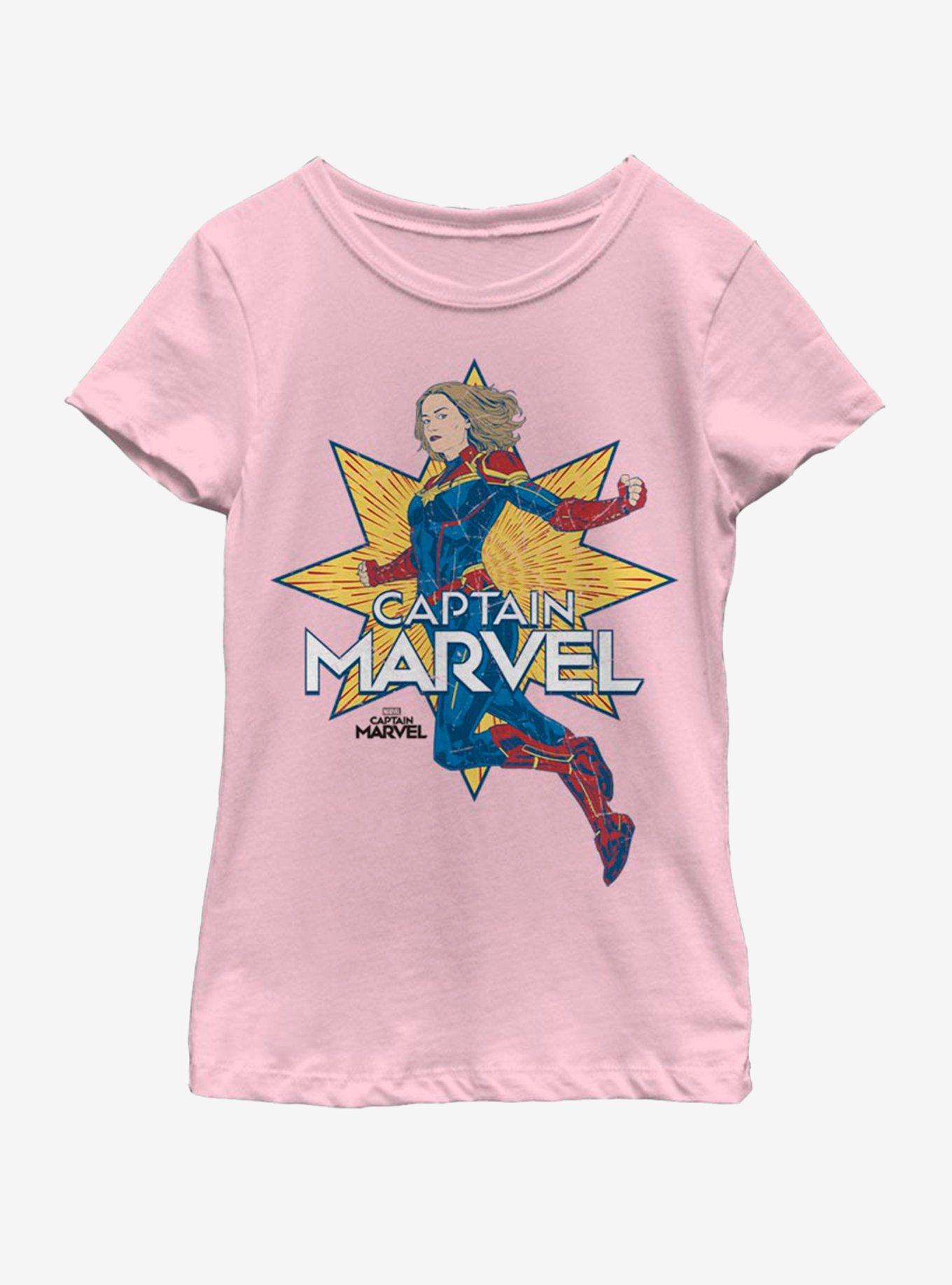 Marvel Captain Marvel Star Marvel Youth Girls T-Shirt, PINK, hi-res