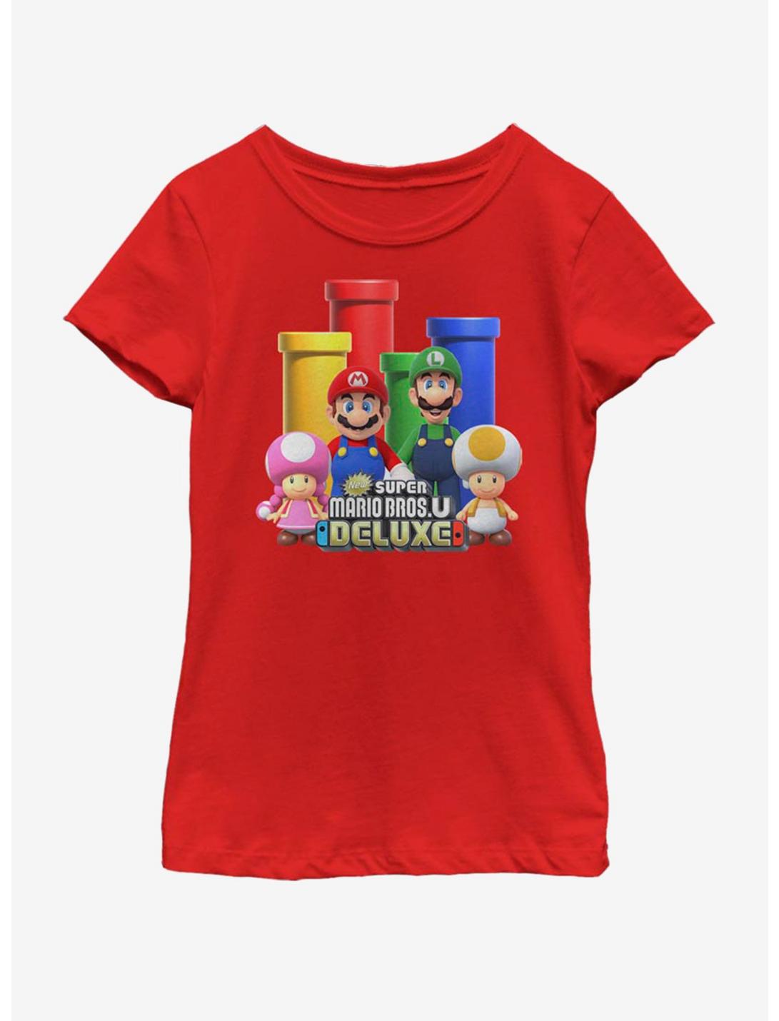 Nintendo New You ies Youth Girls T-Shirt, RED, hi-res