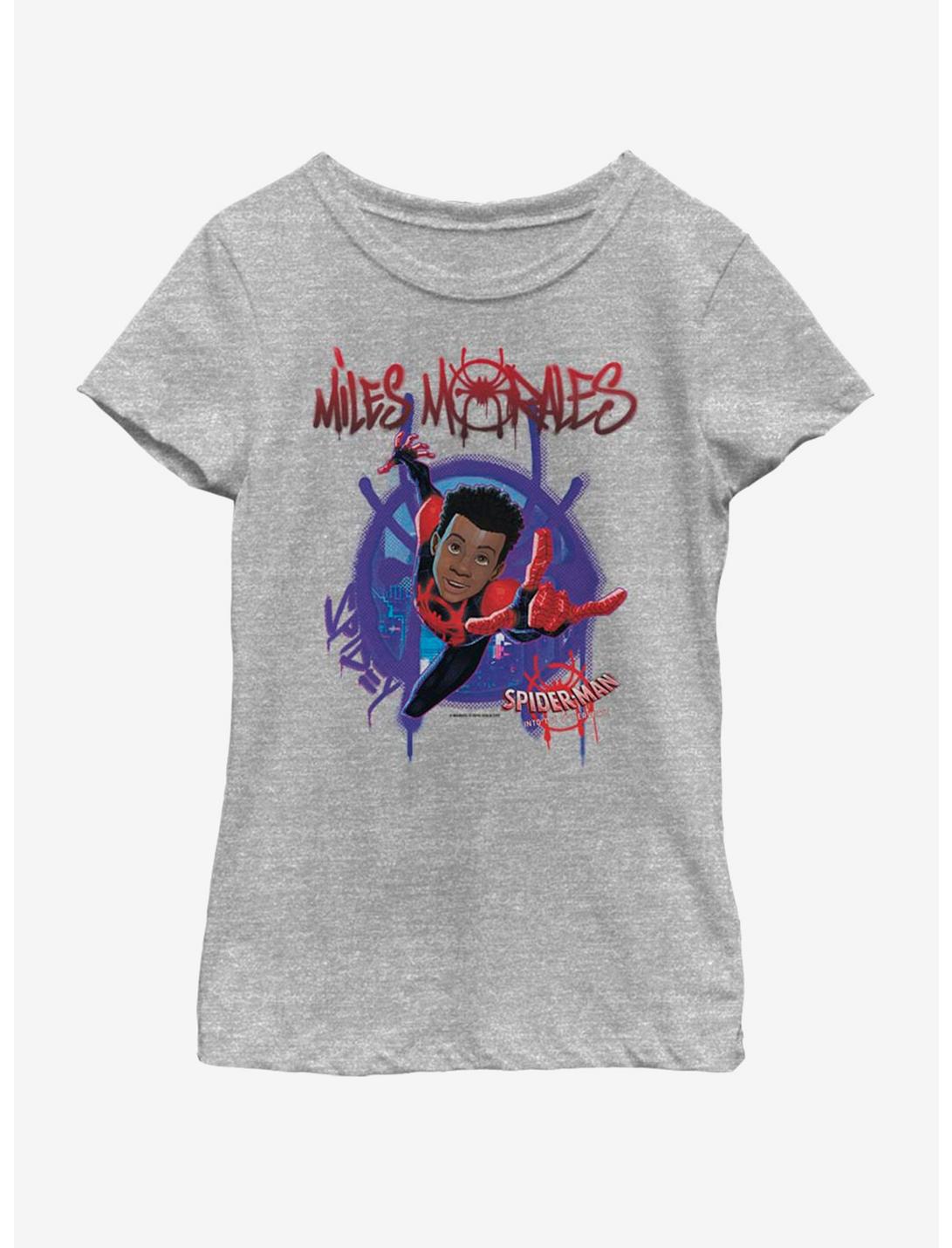Marvel Spiderman Painted Miles Youth Girls T-Shirt, ATH HTR, hi-res