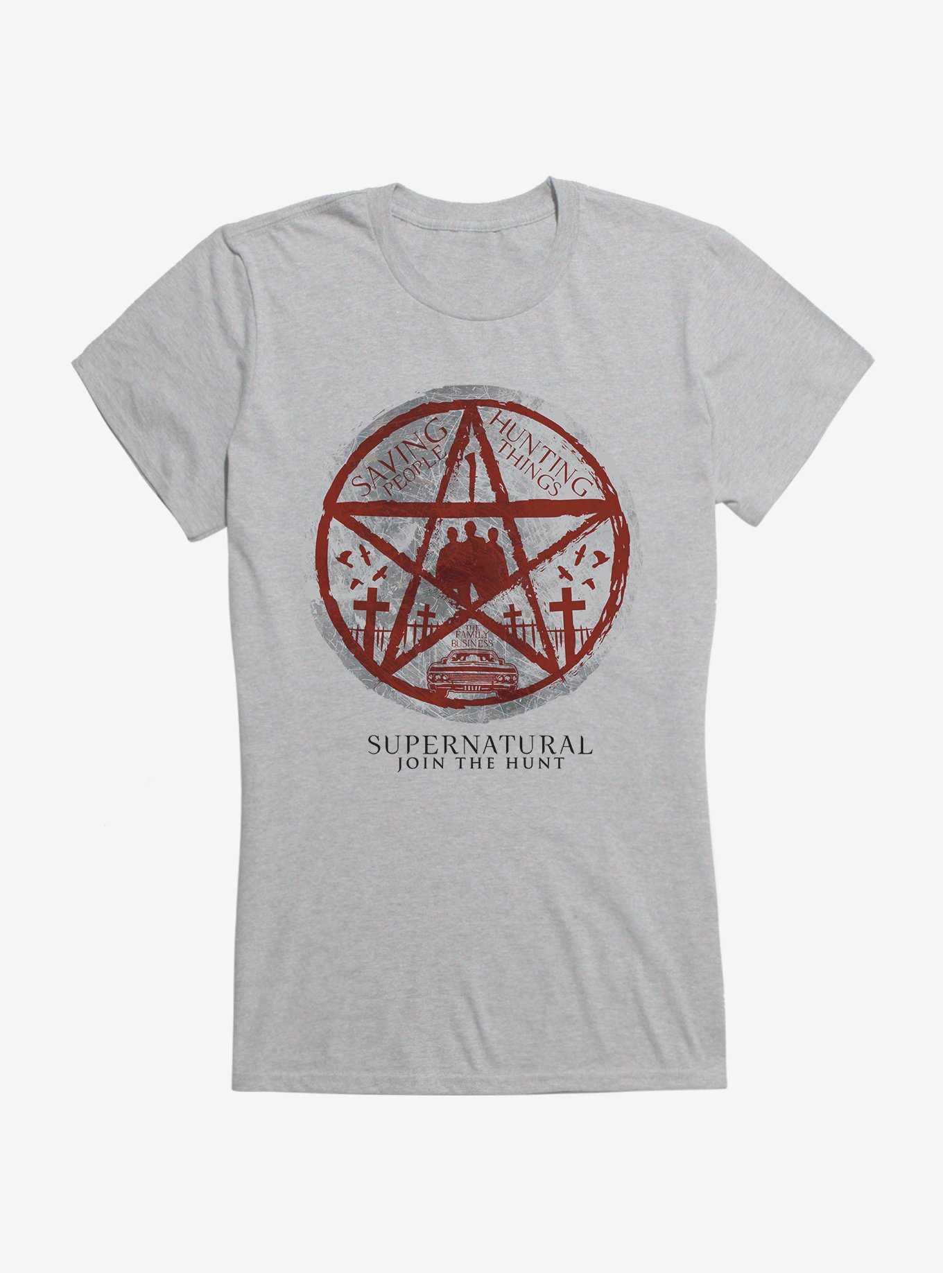 Supernatural Pentagram Silhouette Girls T-Shirt, , hi-res