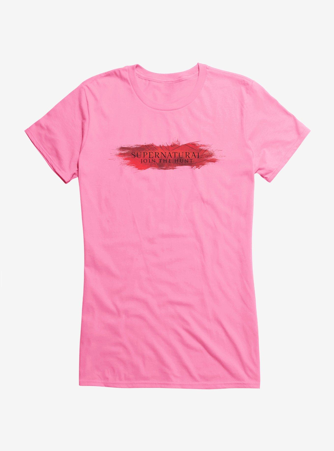 Supernatural Red Logo Girls T-Shirt, CHARITY PINK, hi-res