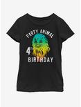 Star Wars Chewie Birthday Four Youth Girls T-Shirt, BLACK, hi-res