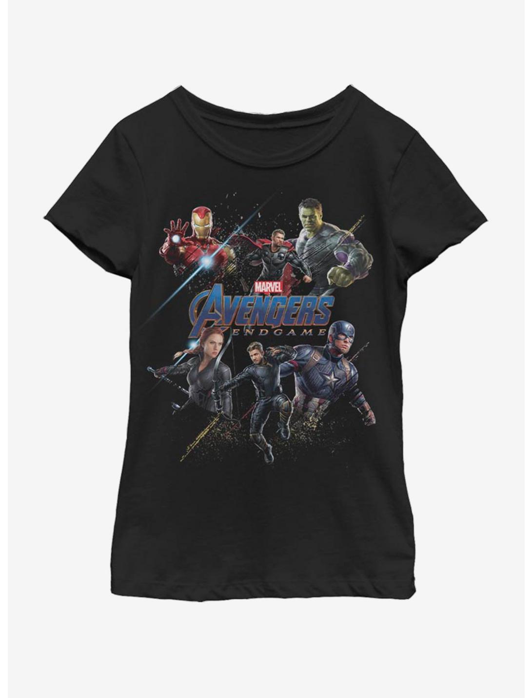 Marvel Avengers: Endgame Heros Logo Youth Girls T-Shirt, BLACK, hi-res