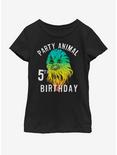 Star Wars Chewie Birthday Five Youth Girls T-Shirt, BLACK, hi-res