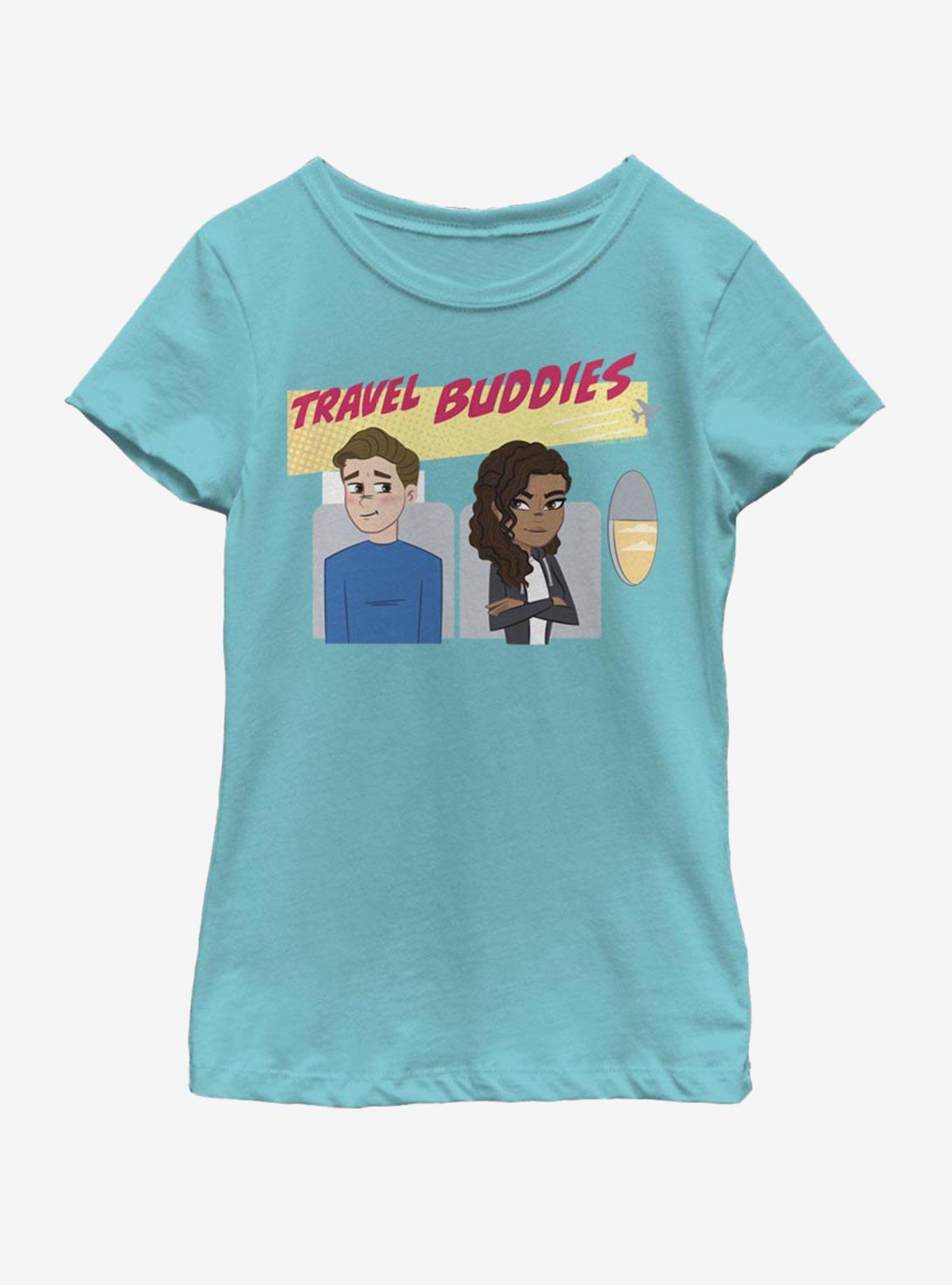 Marvel Spiderman Far From Home Travel Buddies Youth Girls T-Shirt, TAHI BLUE, hi-res