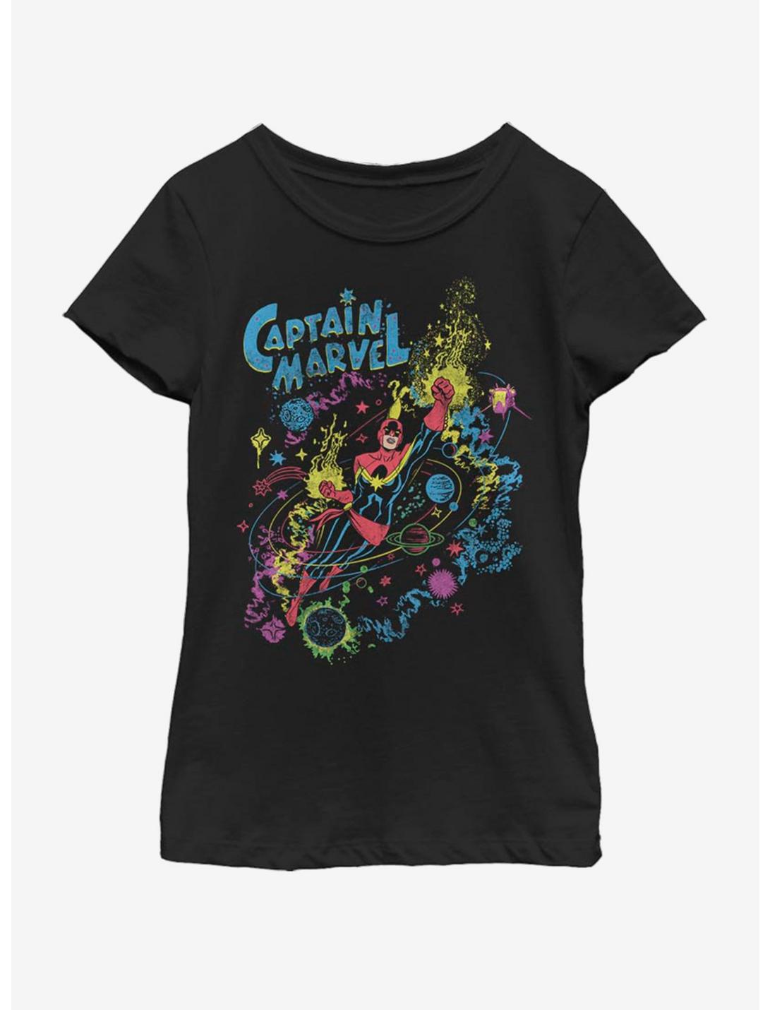 Marvel Captain Marvel Cosmic Captain Marvel Youth Girls T-Shirt, BLACK, hi-res