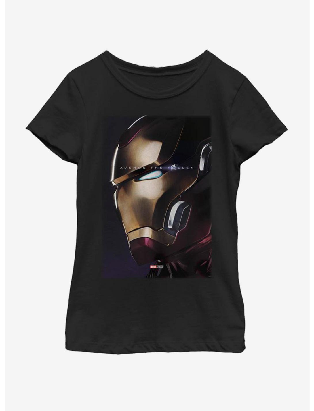 Marvel Avengers: Endgame Iron Man Profile Youth Girls T-Shirt, BLACK, hi-res