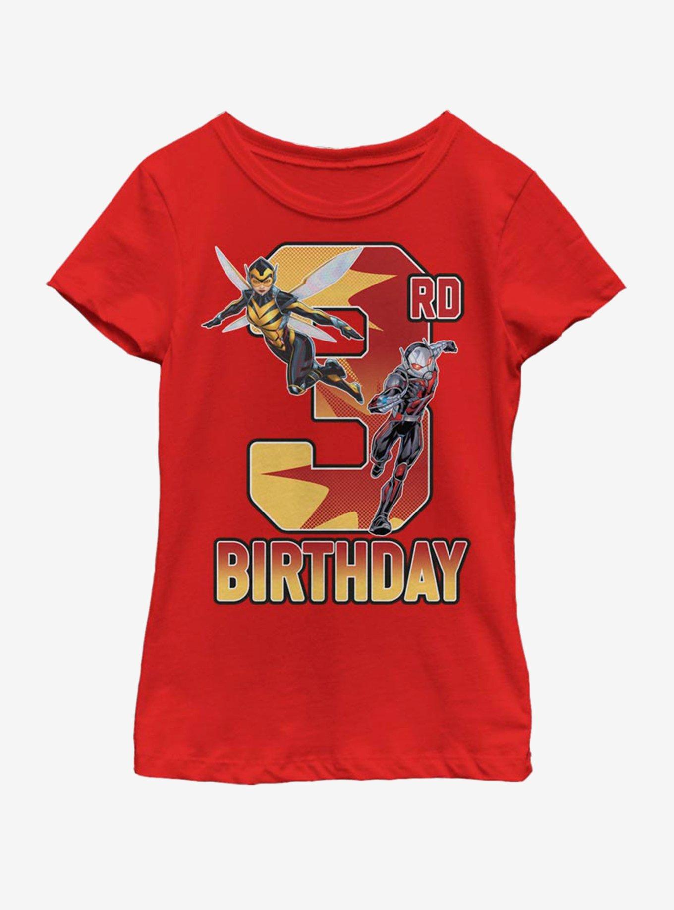 Marvel Antman Wasp Ant 3rd Bday Youth Girls T-Shirt, , hi-res