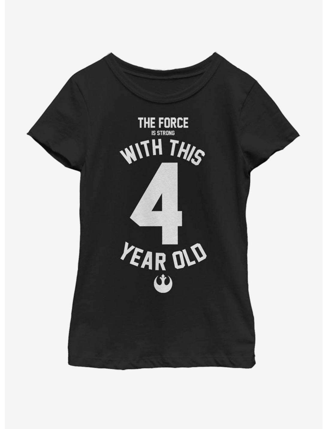 Star Wars Force Sensitive Four Youth Girls T-Shirt, BLACK, hi-res