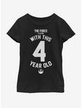 Star Wars Force Sensitive Four Youth Girls T-Shirt, BLACK, hi-res