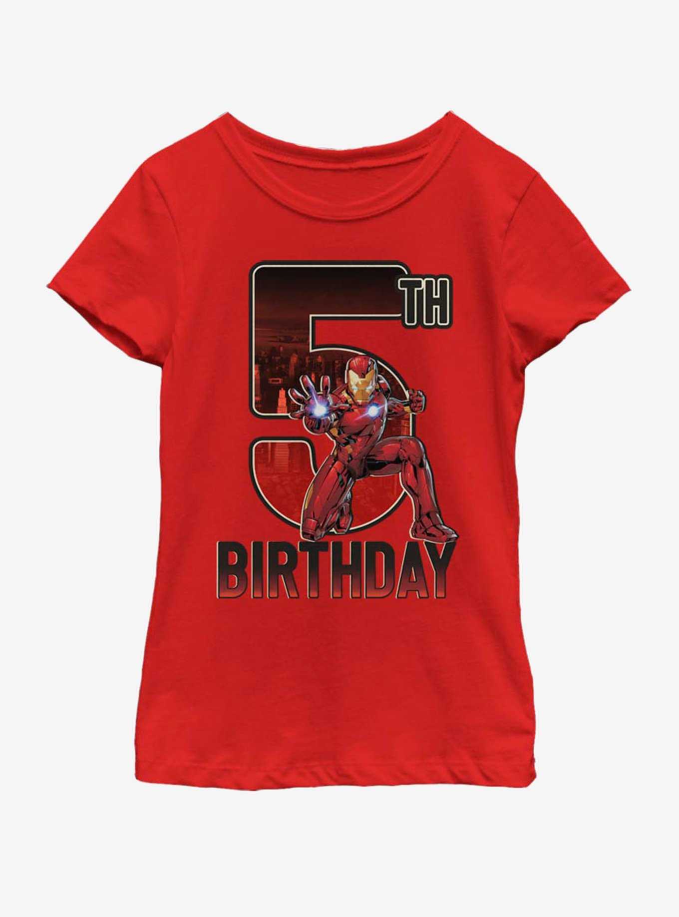 Marvel Ironman 5th Bday Youth Girls T-Shirt, , hi-res