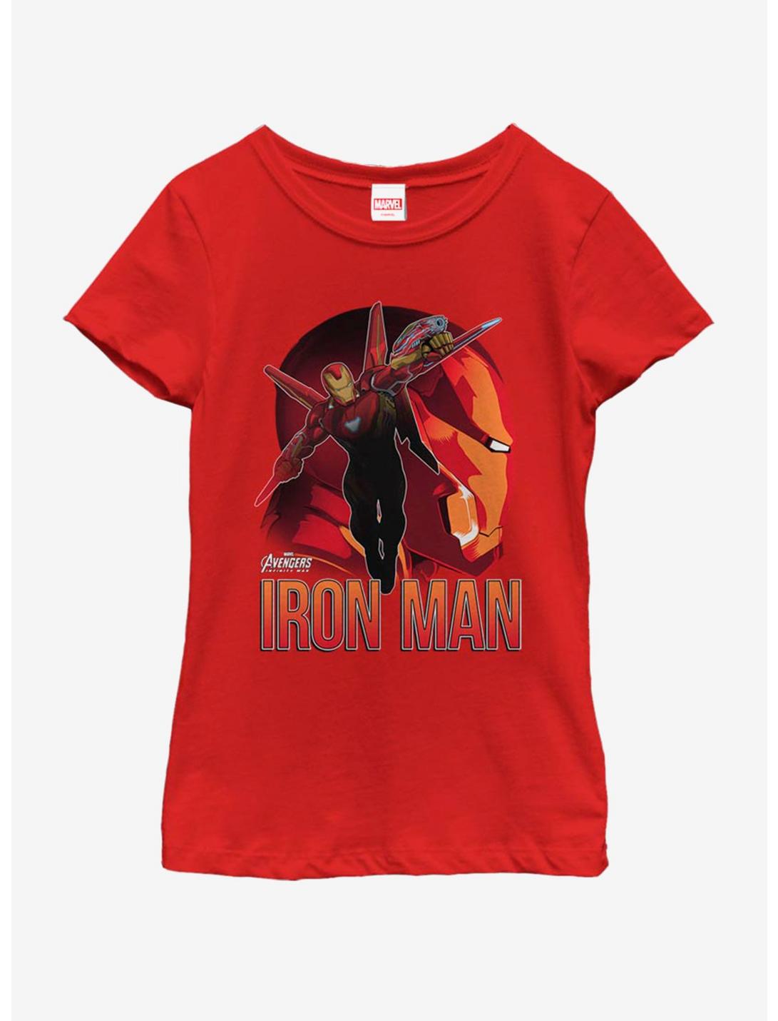 Marvel Ironman Invincible Sil Youth Girls T-Shirt, RED, hi-res
