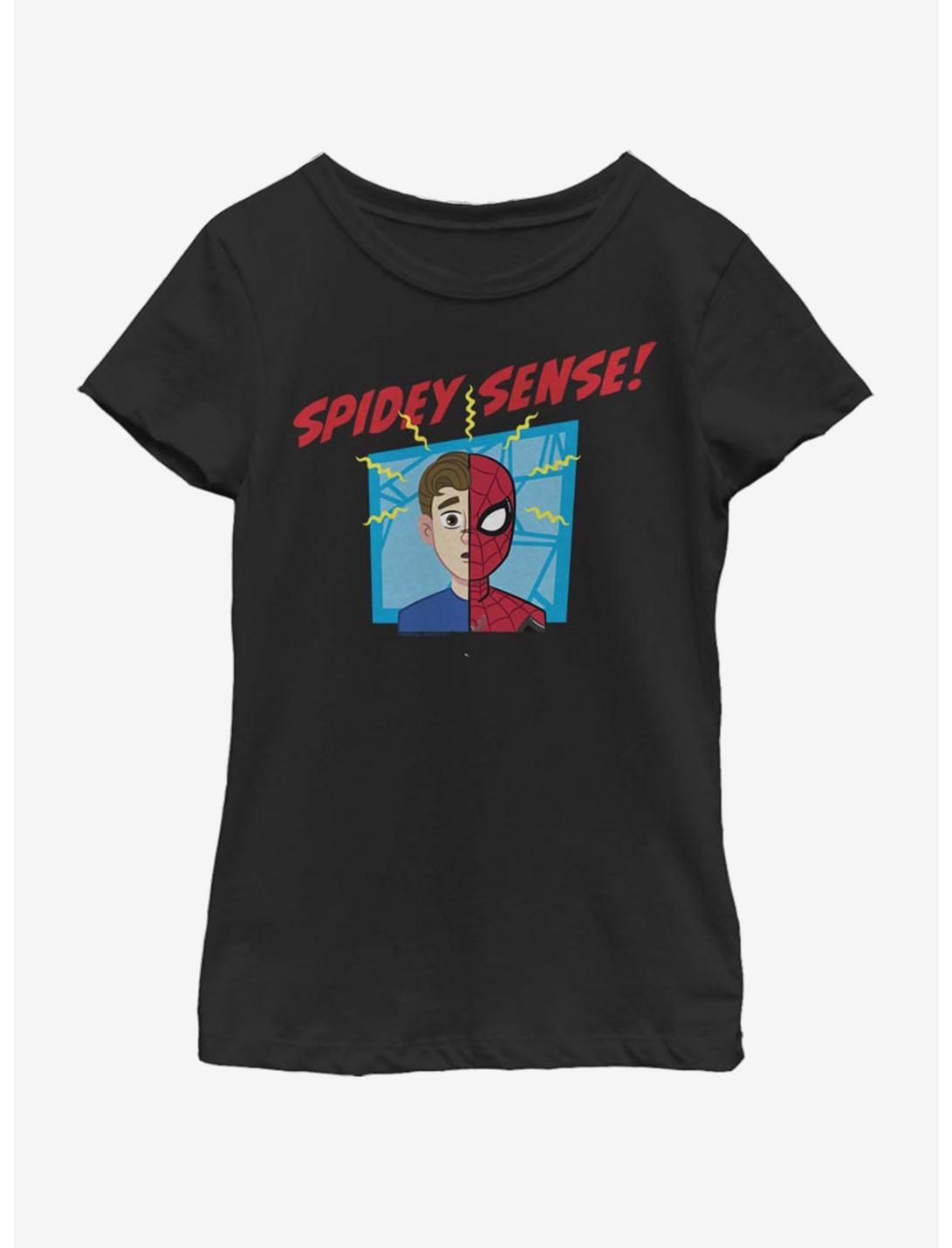 Marvel Spiderman Far From Home Spidey Sense Youth Girls T-Shirt, BLACK, hi-res