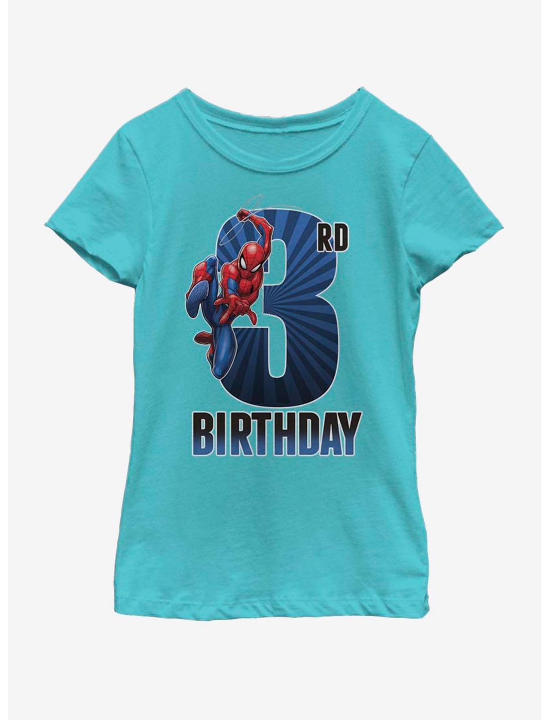 Marvel Spiderman 3rd Bday Youth Girls T-Shirt, TAHI BLUE, hi-res