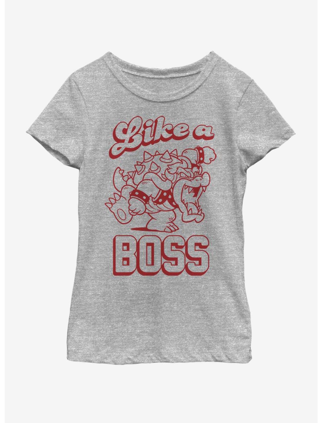 Nintendo Boss Man Youth Girls T-Shirt, ATH HTR, hi-res