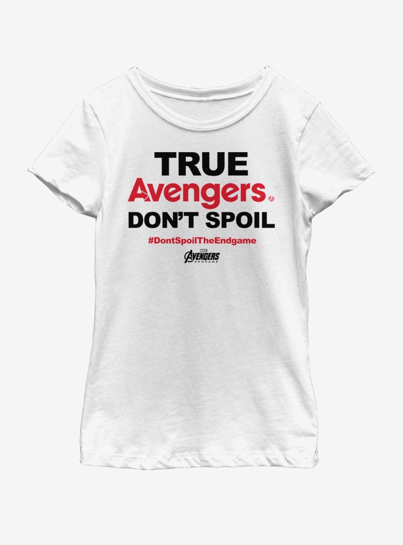 Marvel Avengers: Endgame Do Not Spoil Youth Girls T-Shirt, WHITE, hi-res