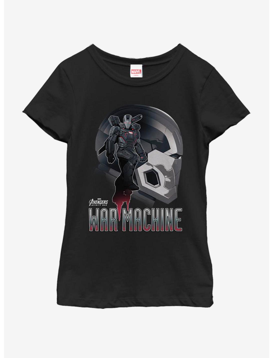 Marvel Avengers Infinity War War Machine Sil Youth Girls T-Shirt, BLACK, hi-res