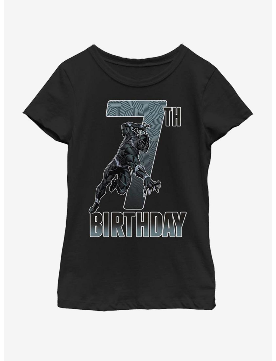 Marvel Black Panther 7th Bday Youth Girls T-Shirt, BLACK, hi-res