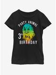 Star Wars Chewie Birthday Three Youth Girls T-Shirt, BLACK, hi-res