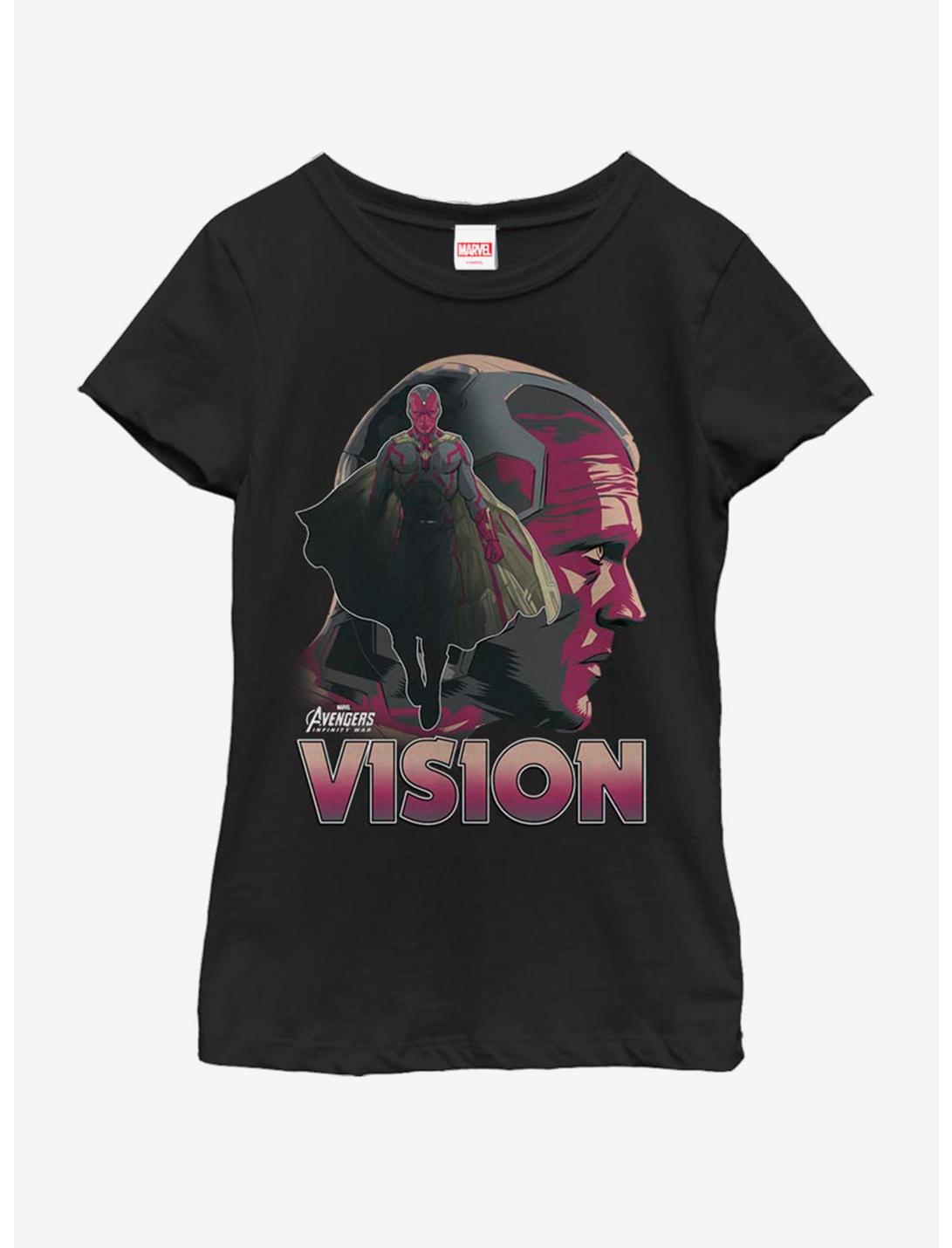 Marvel Avengers Infinity War Vision Sil Youth Girls T-Shirt, BLACK, hi-res