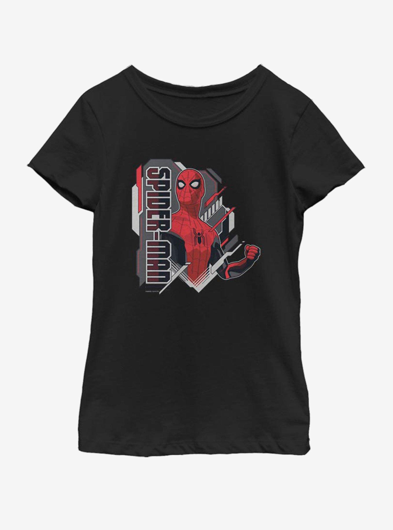 Marvel Spiderman Far From Home Heroic Spider-Man Youth Girls T-Shirt, BLACK, hi-res