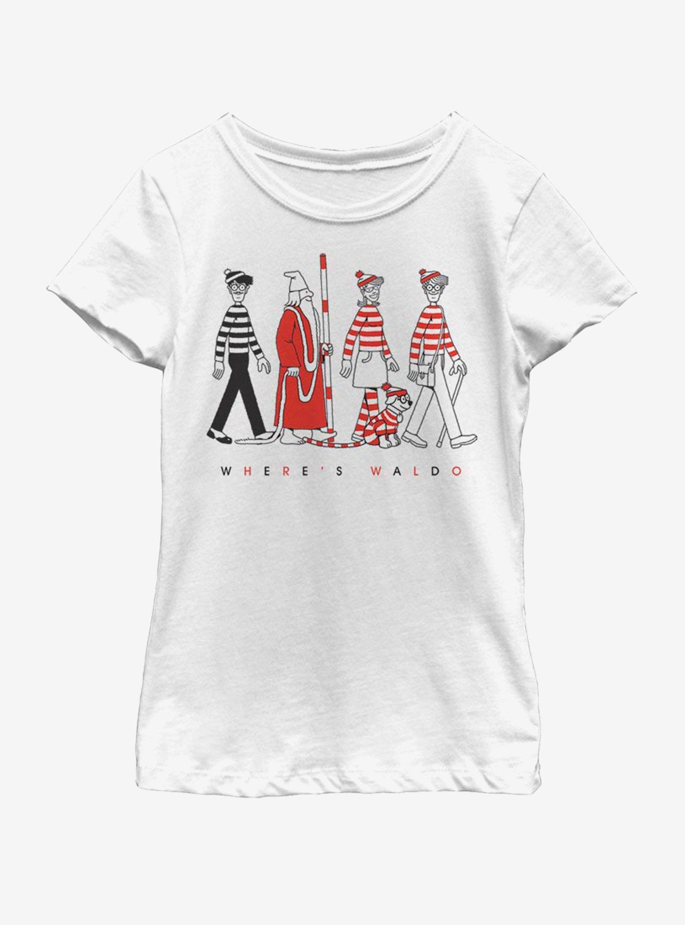 Where's Waldo Waldo Group Walk Youth Girls T-Shirt, , hi-res