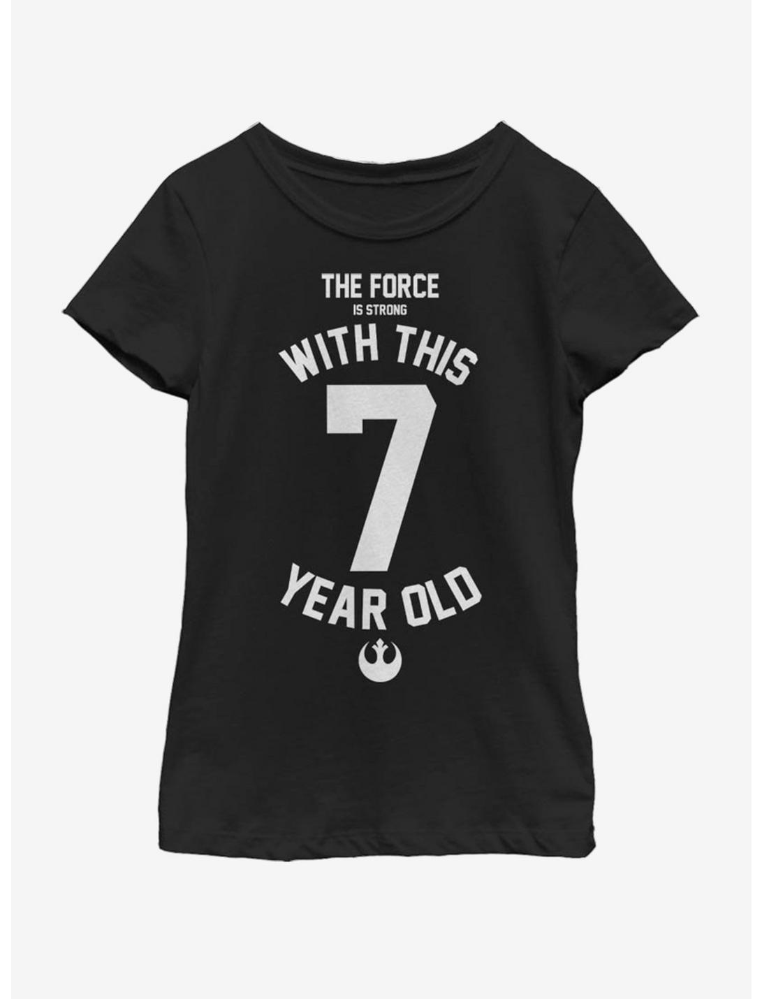 Star Wars Force Sensitive Seven Youth Girls T-Shirt, BLACK, hi-res