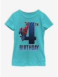 Marvel Spiderman 4th Bday Youth Girls T-Shirt, TAHI BLUE, hi-res