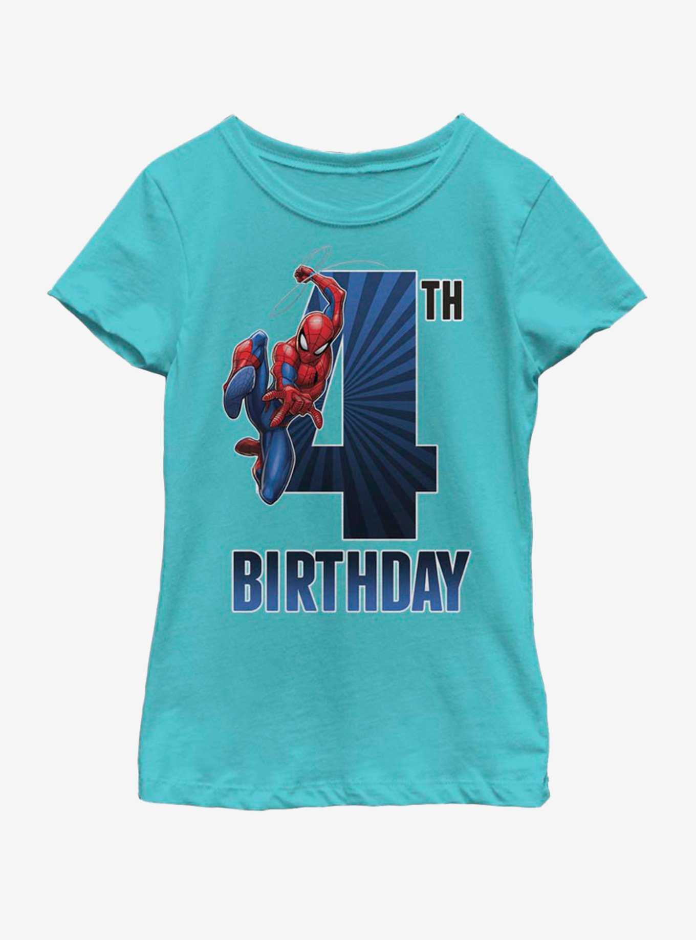 Marvel Spiderman 4th Bday Youth Girls T-Shirt, , hi-res