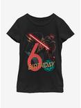 Star Wars Vader 6th Bday Youth Girls T-Shirt, BLACK, hi-res