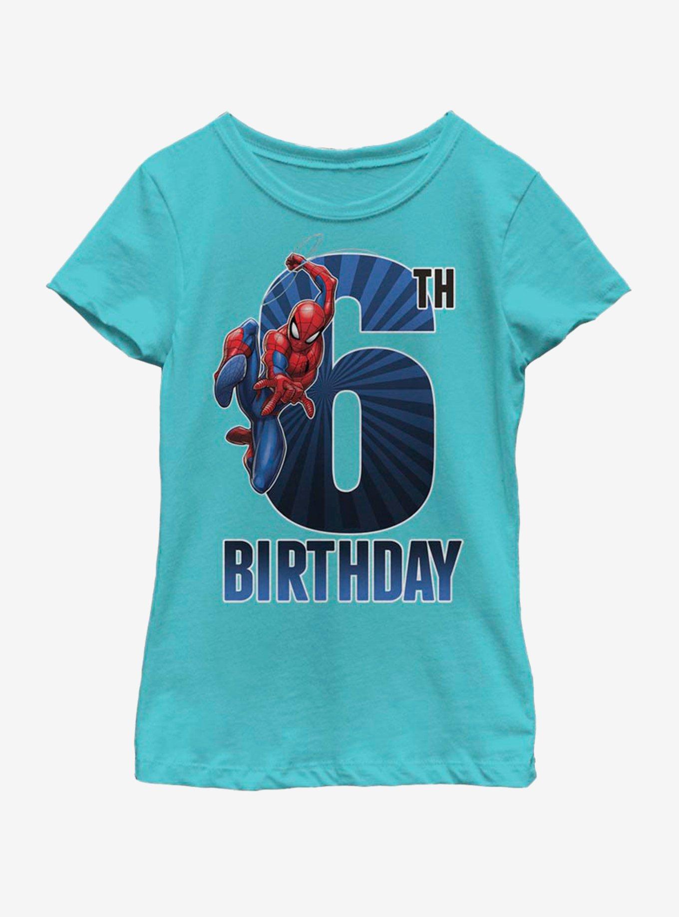Marvel Spiderman 6th Bday Youth Girls T-Shirt, , hi-res