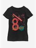 Star Wars Vader 8th Bday Youth Girls T-Shirt, BLACK, hi-res