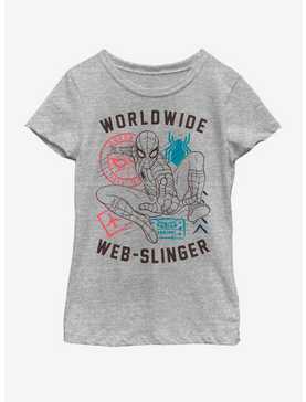 Marvel Spiderman World Wide Web Slinger Vintage Youth Girls T-Shirt, , hi-res